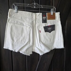 Levi's 501 Mid-rise White Jean Shorts